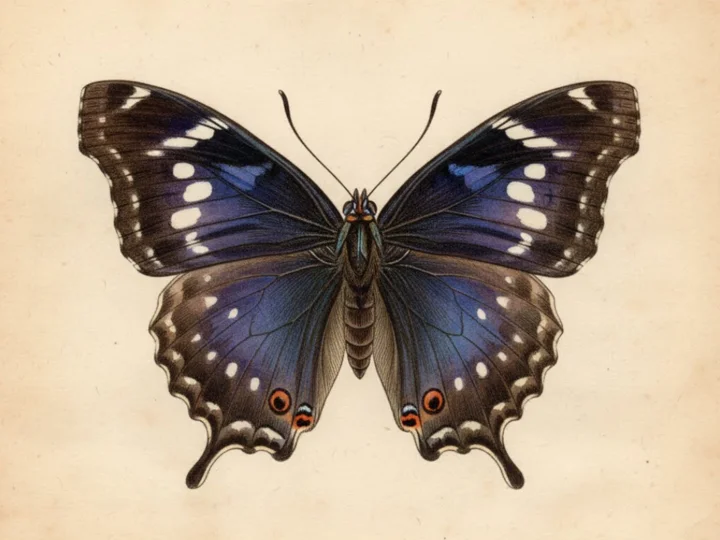 Dessin Humboldt en couleurs d’une hirondelle en vol